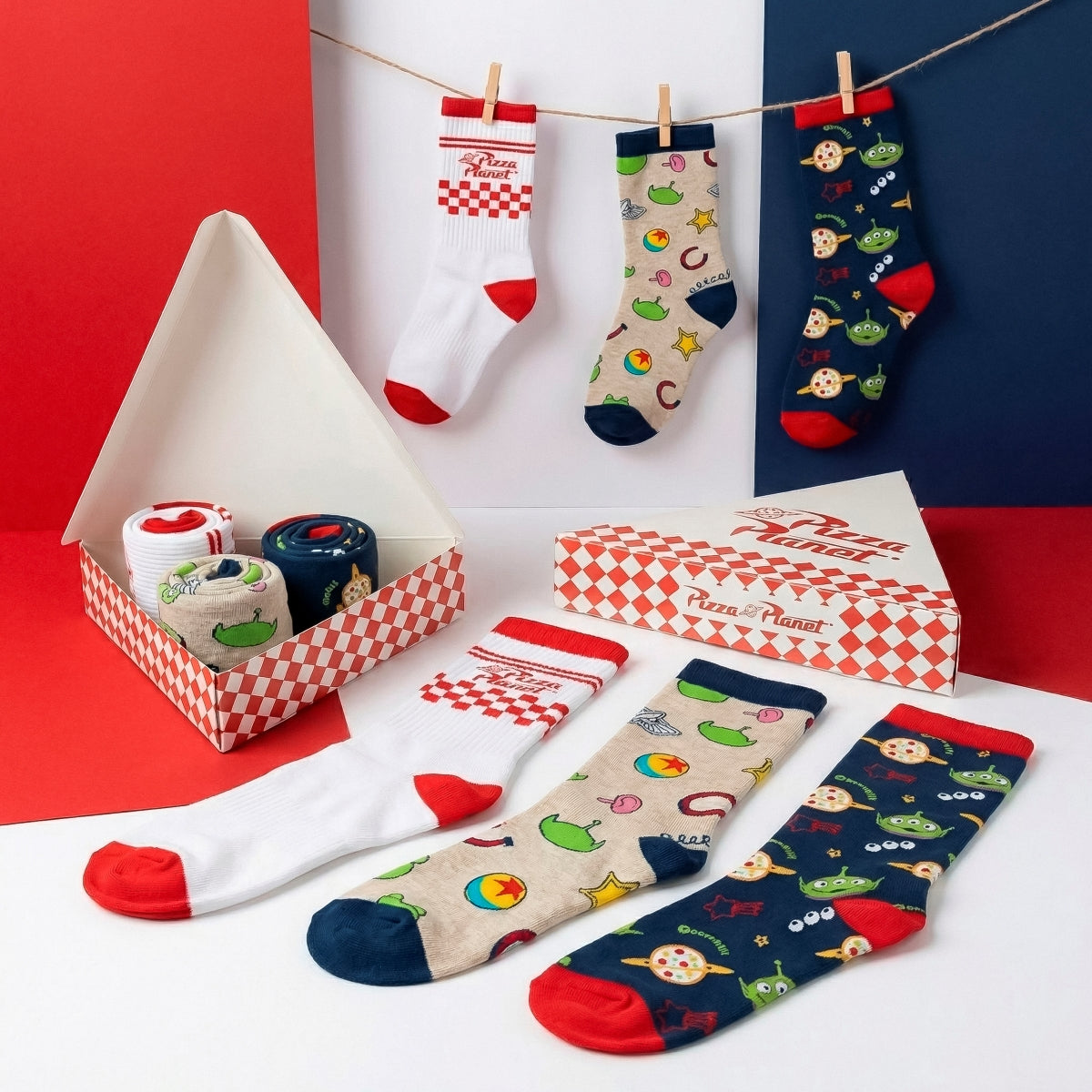 PIXAR Toy Story Pack de 3 Paires de Chaussettes (Taille 38-45)