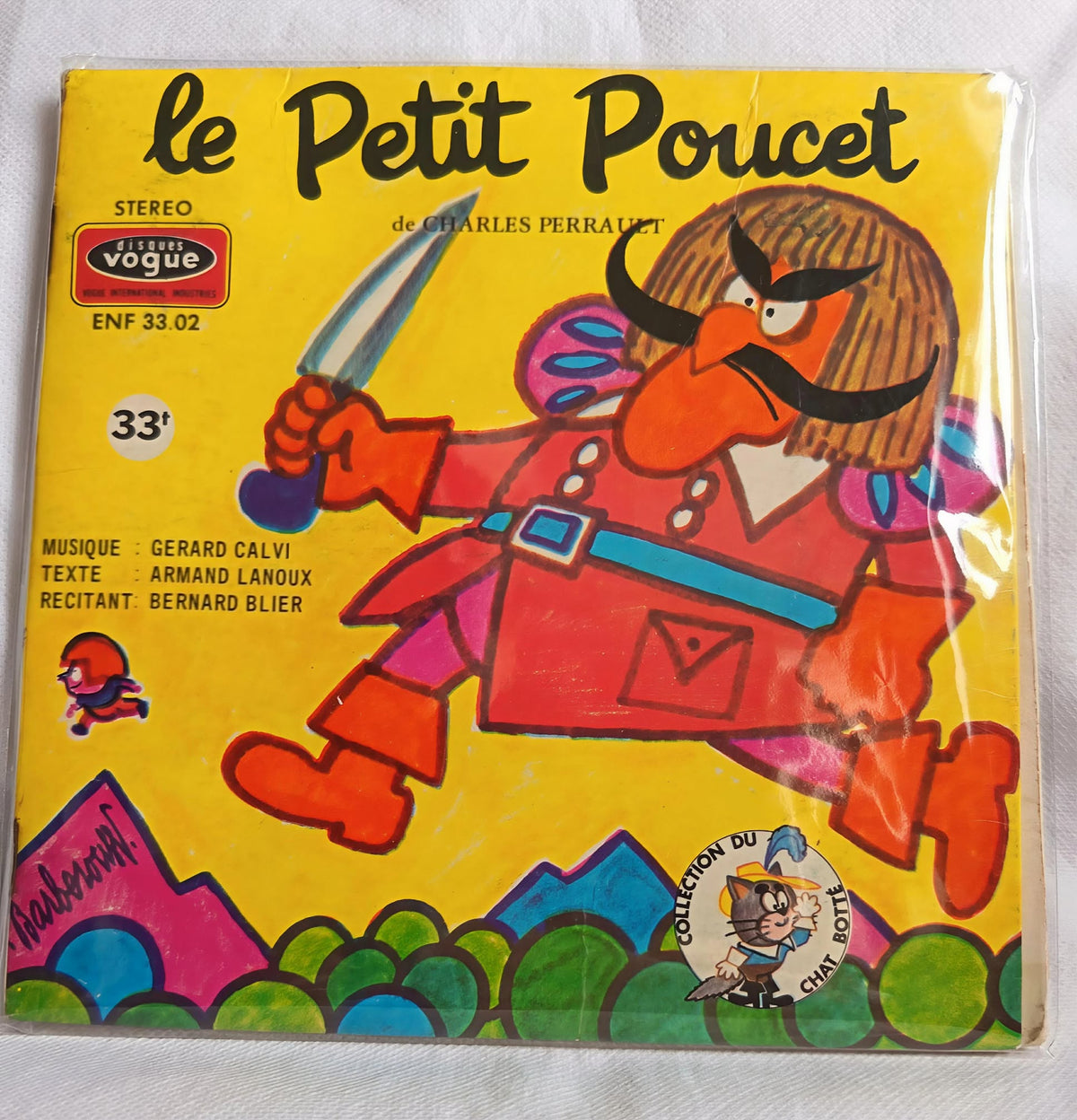 Pochette du disque 33T Le Petit Poucet, collection Chat Botté, Disques Vogue