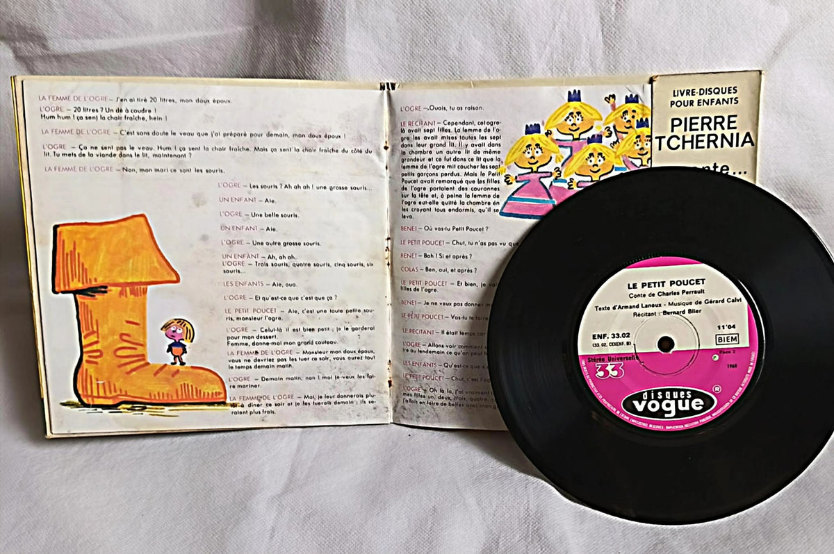 Illustration de l'ogre sur la pochette du 33T Le Petit Poucet