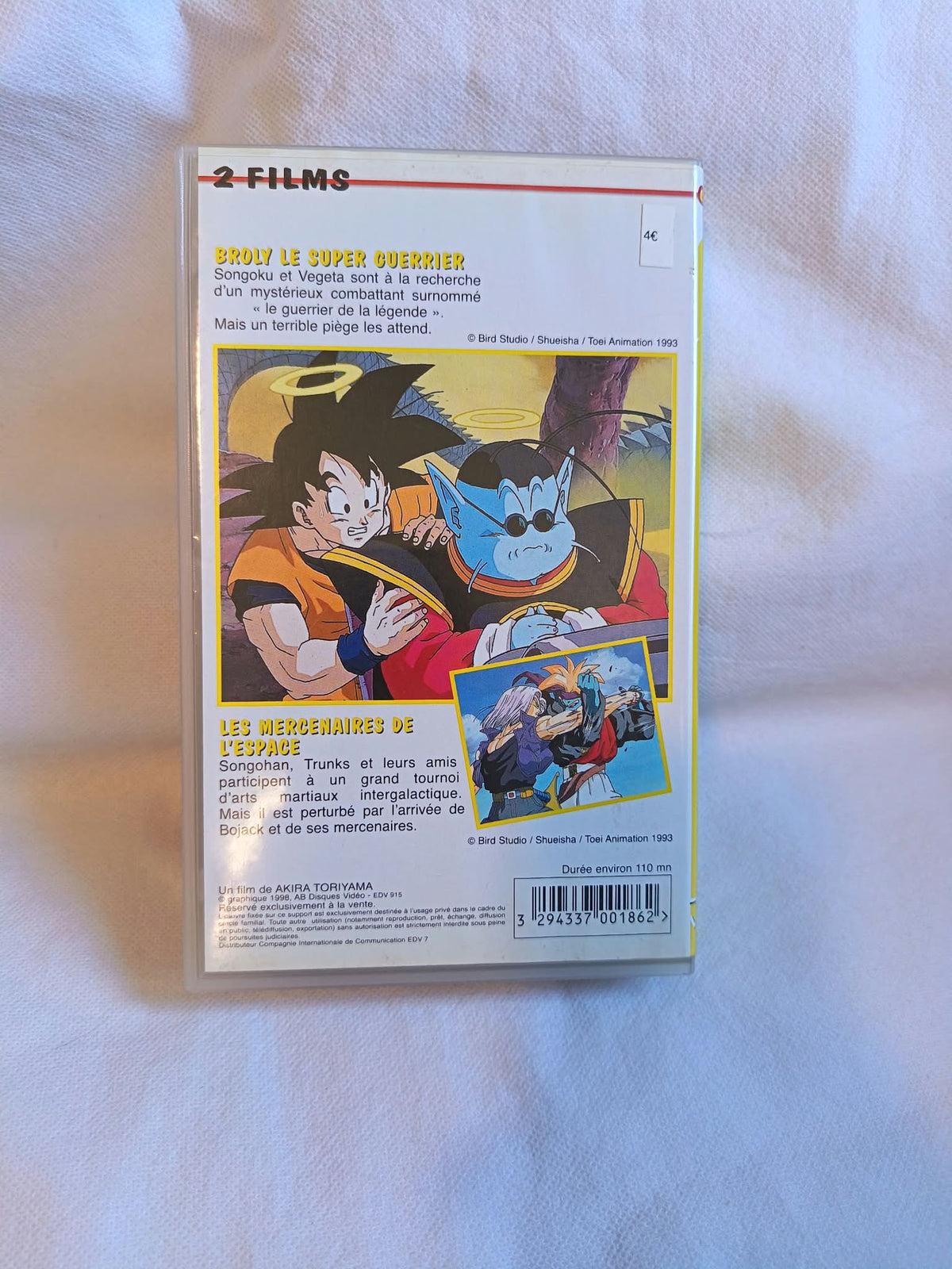 Dos de la VHS Dragon Ball Z avec les résumés des 2 films