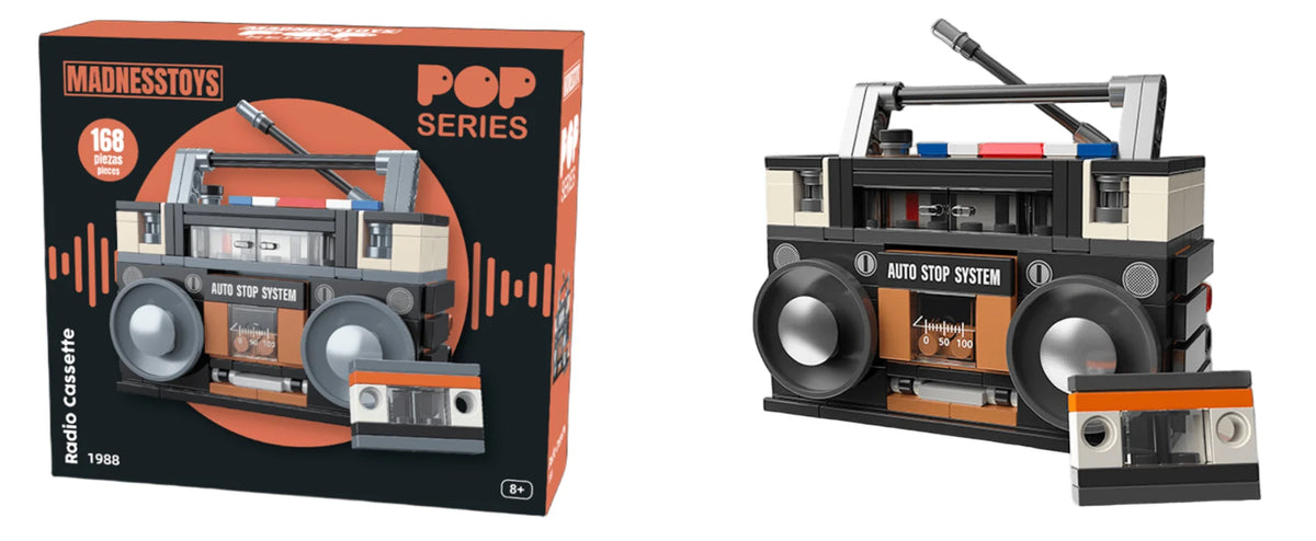 POP SERIES Kit de Construction Radio Cassette Boombox 1988 168pc