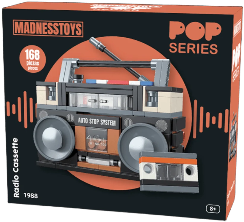 POP SERIES Kit de Construction Radio Cassette Boombox 1988 168pc