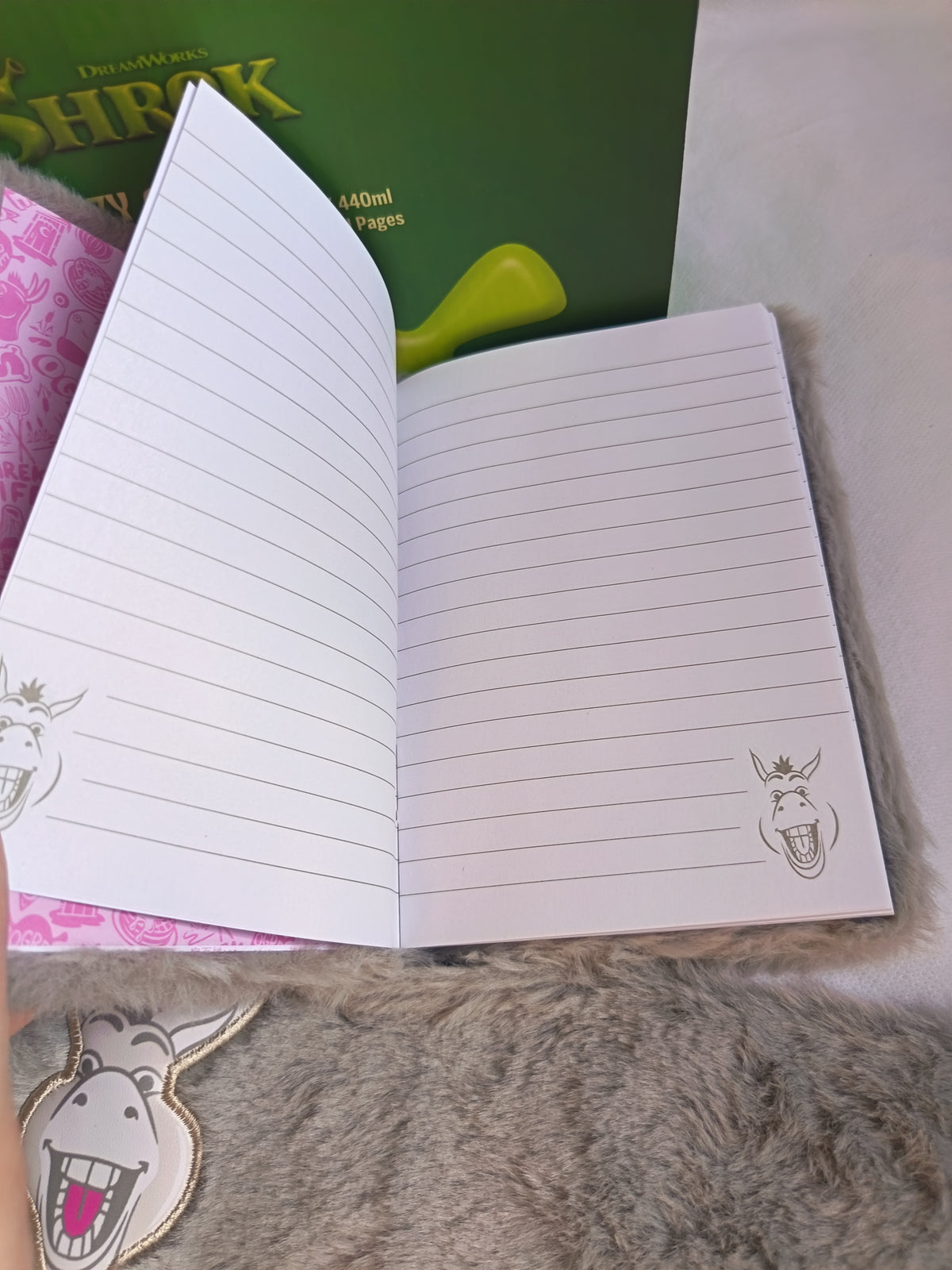 SHREK L'Ane Gift Set Fuzzy Notebook + Mug 440ml + Porte-clé