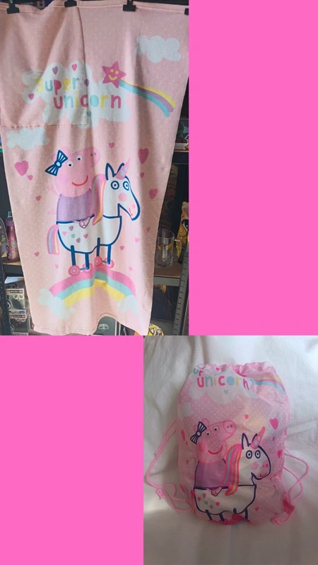 Drap de plage Peppa Pig avec son sac de piscine
