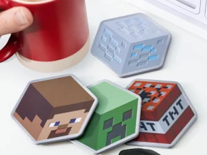 Minecraft Set de 4 Sous-Verre en Métal