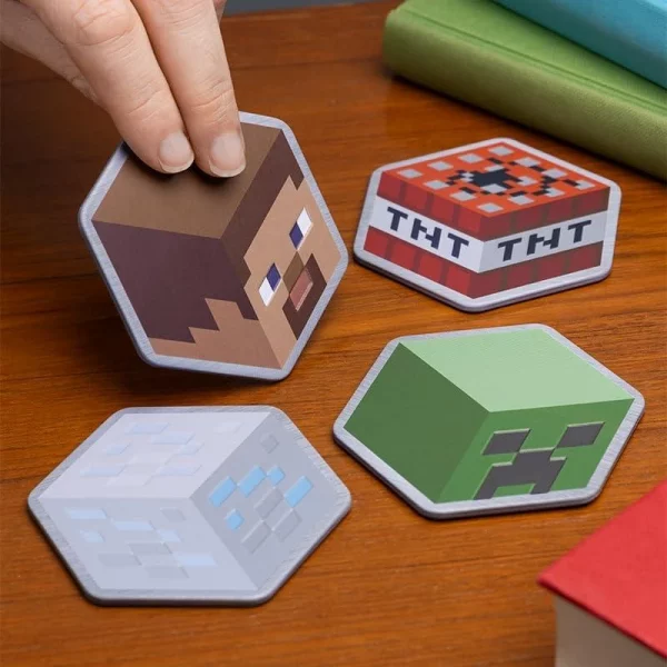 Minecraft Set de 4 Sous-Verre en Métal – Image 4