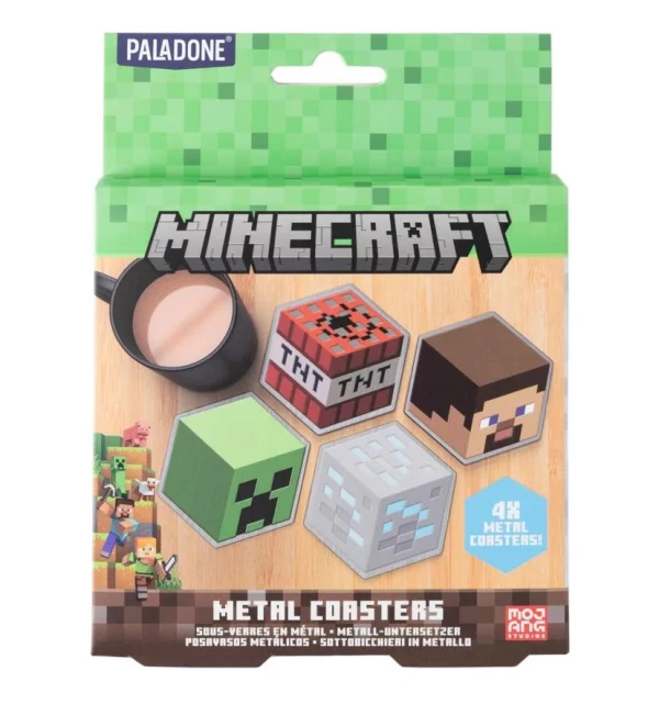 Minecraft Set de 4 Sous-Verre en Métal – Image 2
